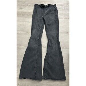 Free People Just Float On Flare Pants Women faded Black gray boho size 26R